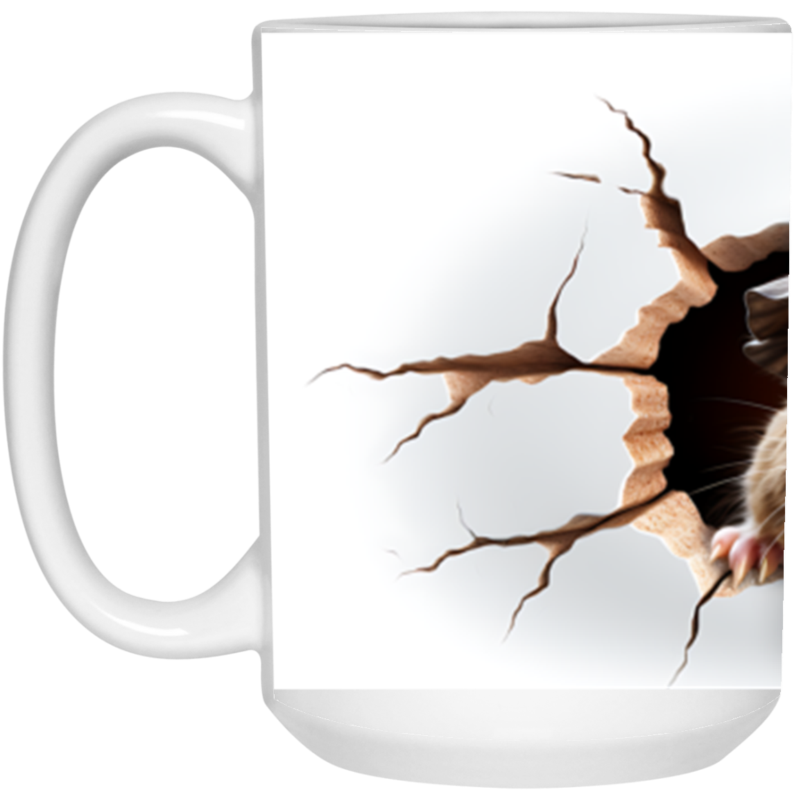 Joyful Escape: Christmas Guinea Pig Breaking Out of Mug