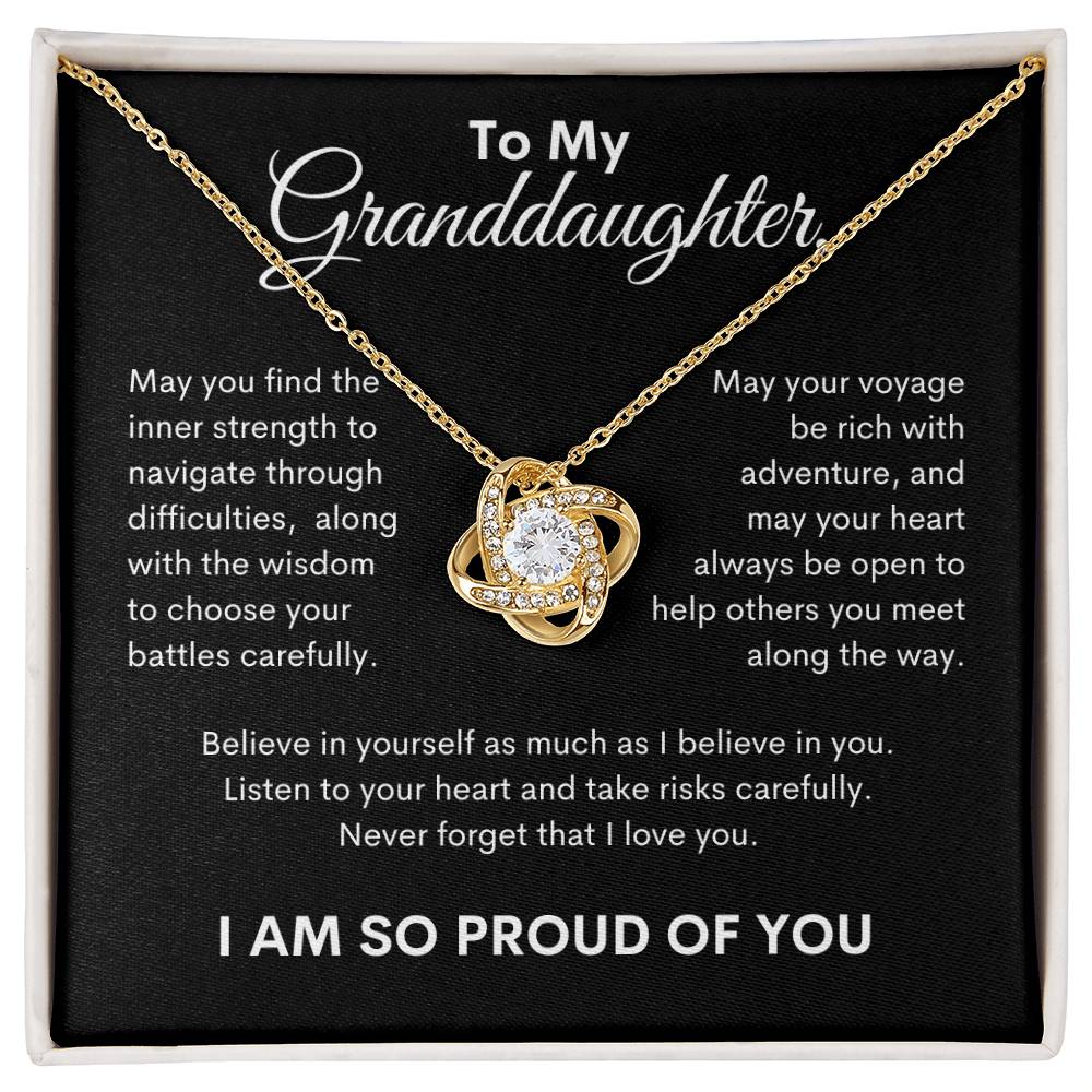 To My Granddaughter, Love Knot Necklace