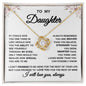 To My Daughter, Gold Necklace, Love Knot Necklace