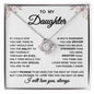 To My Daughter, Gold Necklace, Love Knot Necklace
