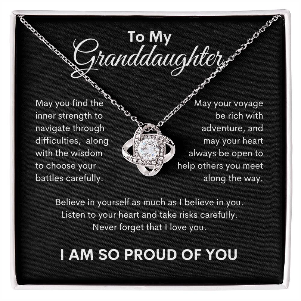 To My Granddaughter, Love Knot Necklace