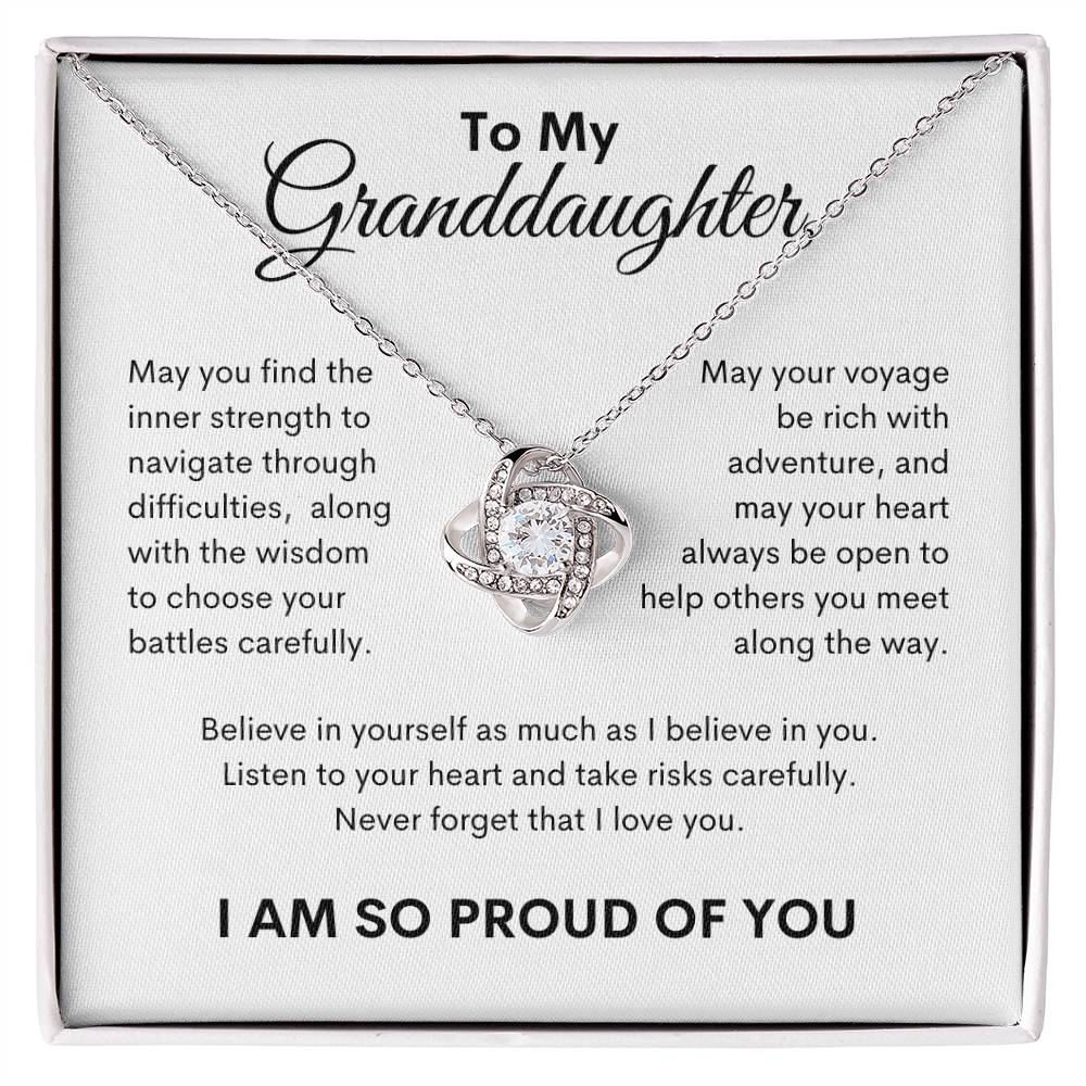 To My Granddaughter, Love Knot Necklace
