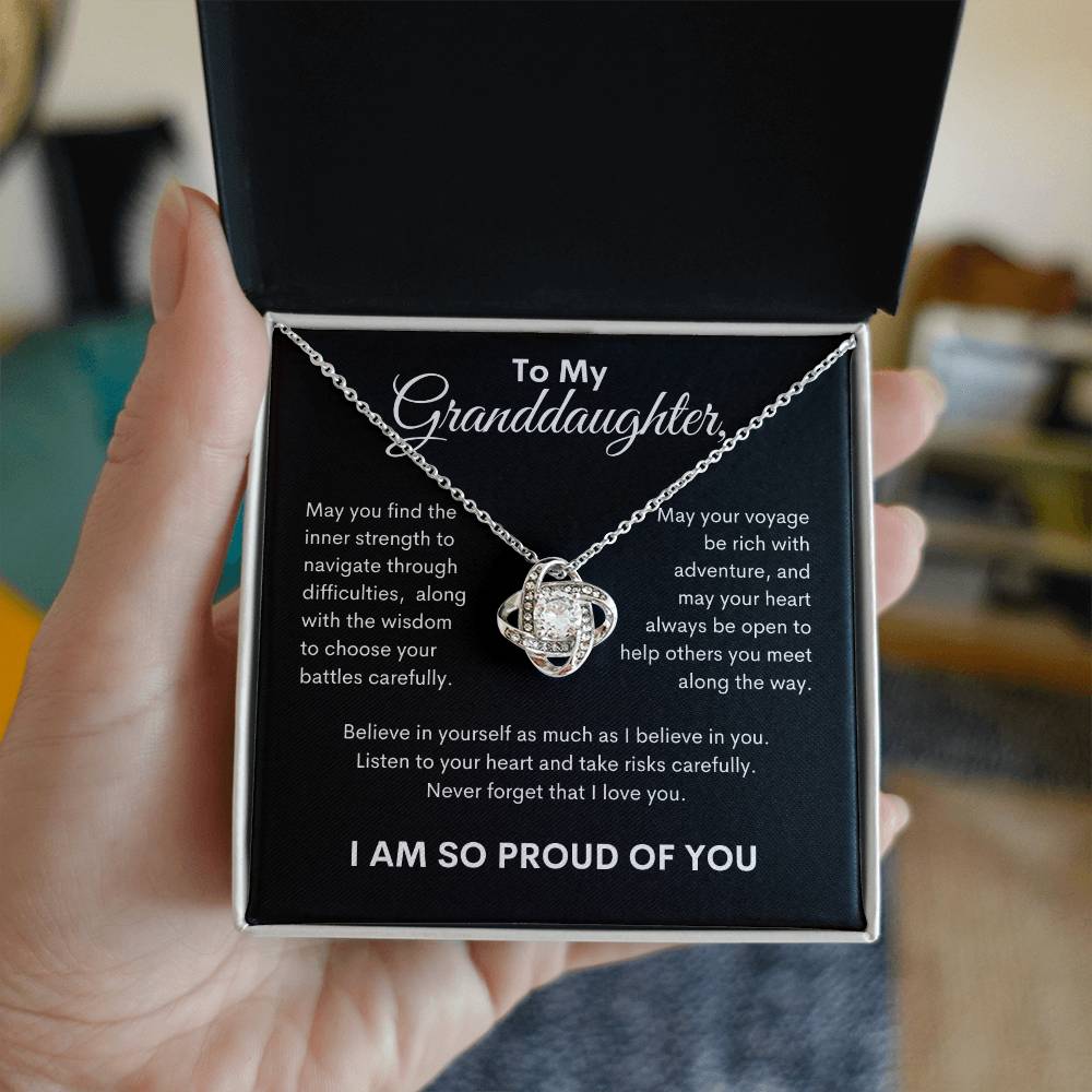 To My Granddaughter, Love Knot Necklace