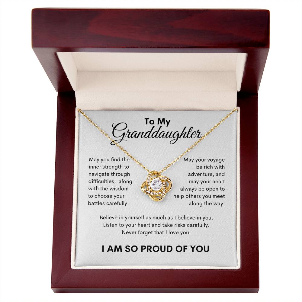 To My Granddaughter, Love Knot Necklace