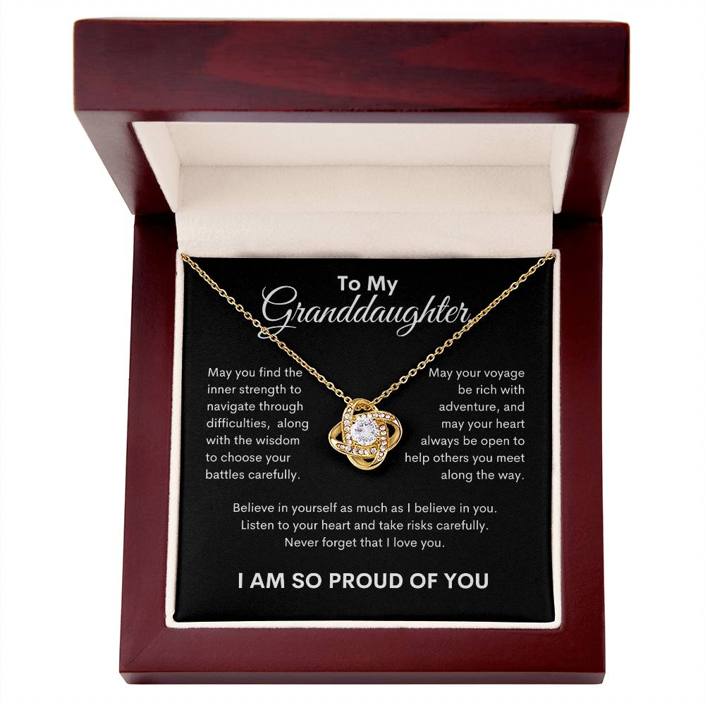 To My Granddaughter, Love Knot Necklace