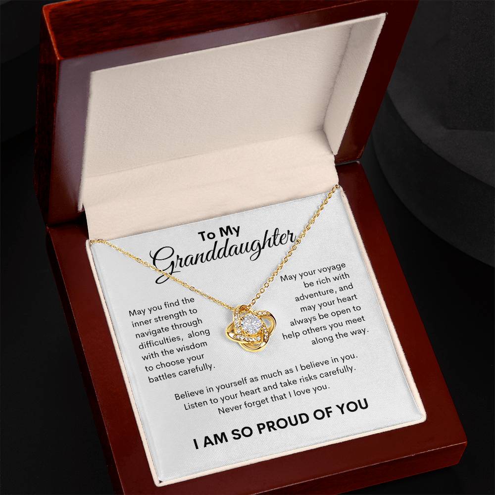 To My Granddaughter, Love Knot Necklace