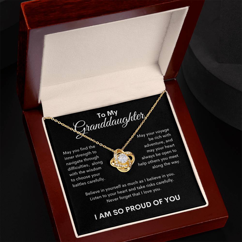 To My Granddaughter, Love Knot Necklace