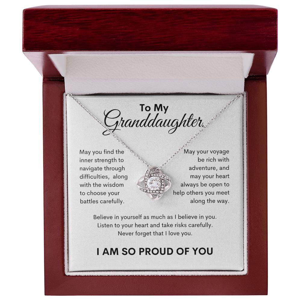 To My Granddaughter, Love Knot Necklace