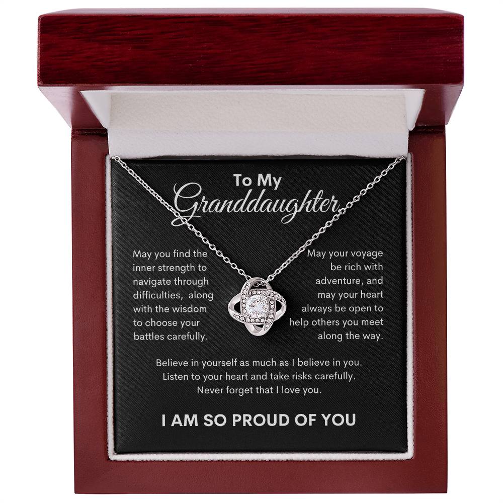 To My Granddaughter, Love Knot Necklace