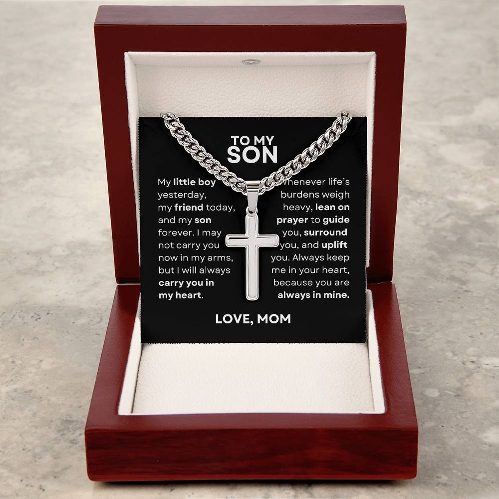 Son, Artisan Cross on Cuban Chain