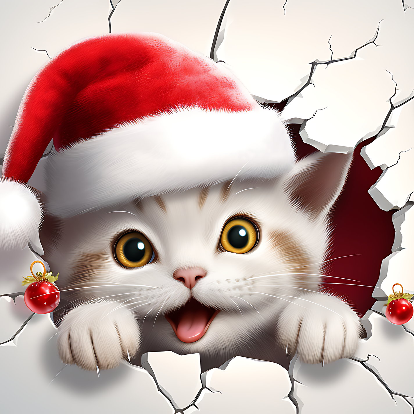 Festive Whimsy: Cat Breaking Out of Mug