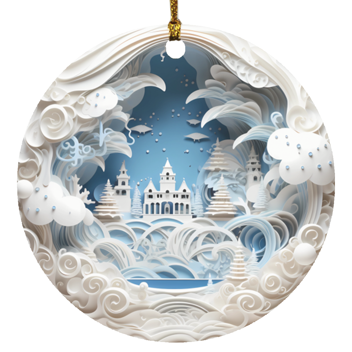Winter Castle Circle Ornament