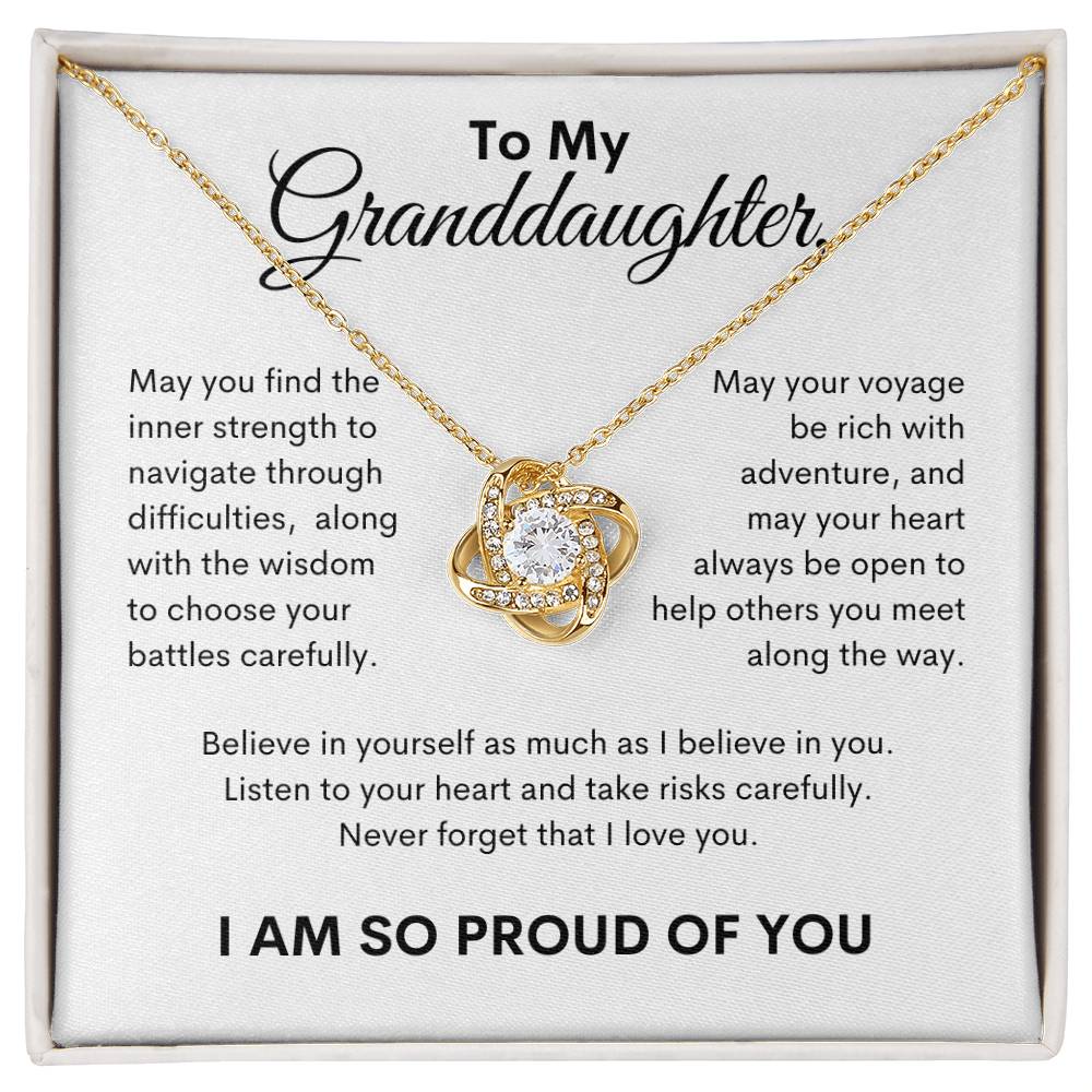 To My Granddaughter, Love Knot Necklace